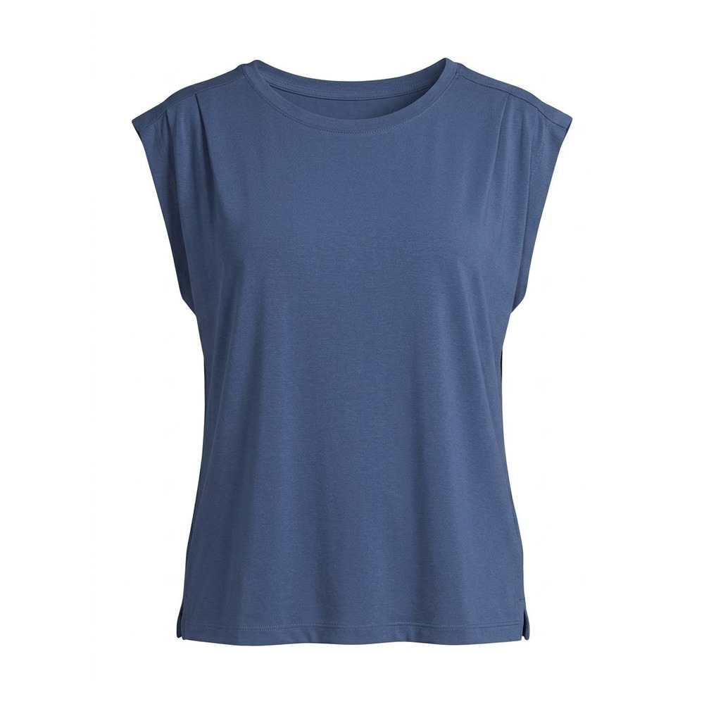 Flag & Anthem Fresno Pleated Tee Women Medium Indigo Blue Pleated NWT